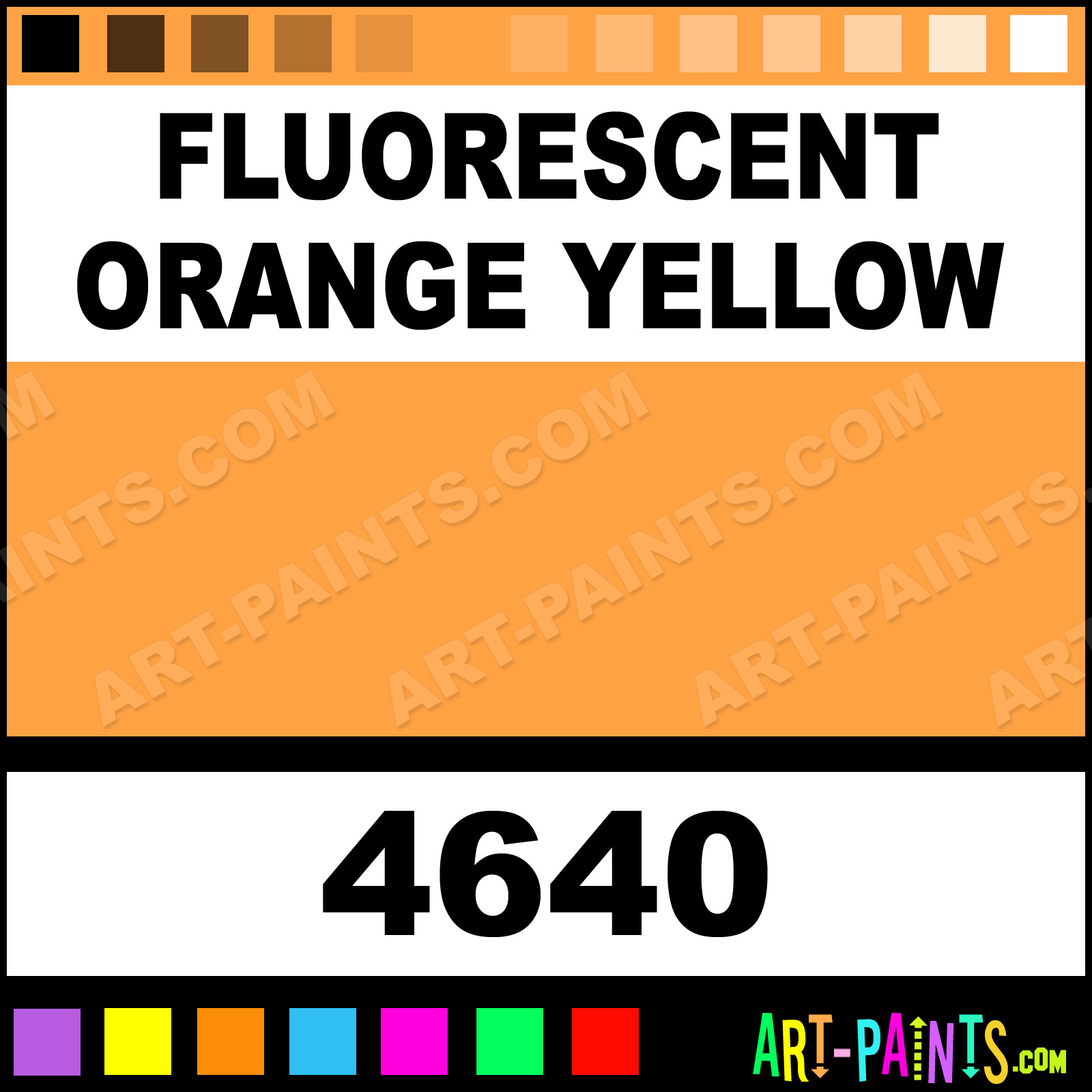 Golden Artist Acrylic, 4 ounce jar, Fluorescent Orange Yellow (4640-4)