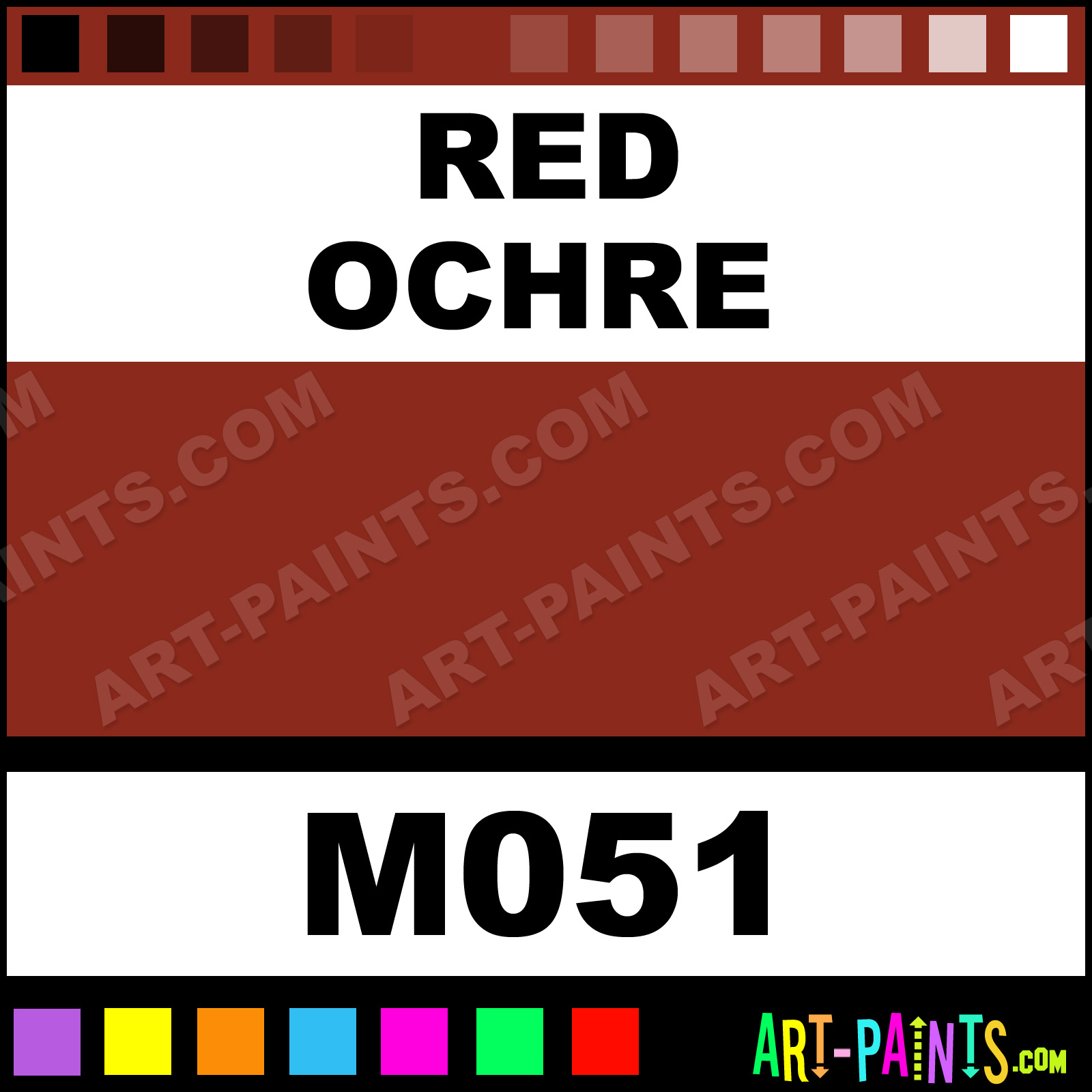 Red Ochre MAT Acrylic Paints - M051 - Red Paint, Red Ochre Color, Holbein Paint, 8A281B - Art-Paints.com