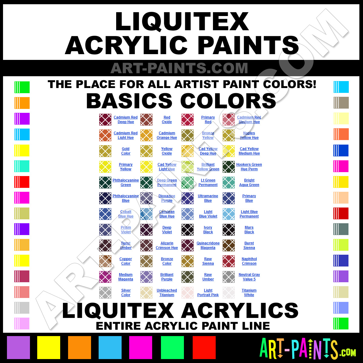 Liquitex Basics Acrylic Paint Color Chart