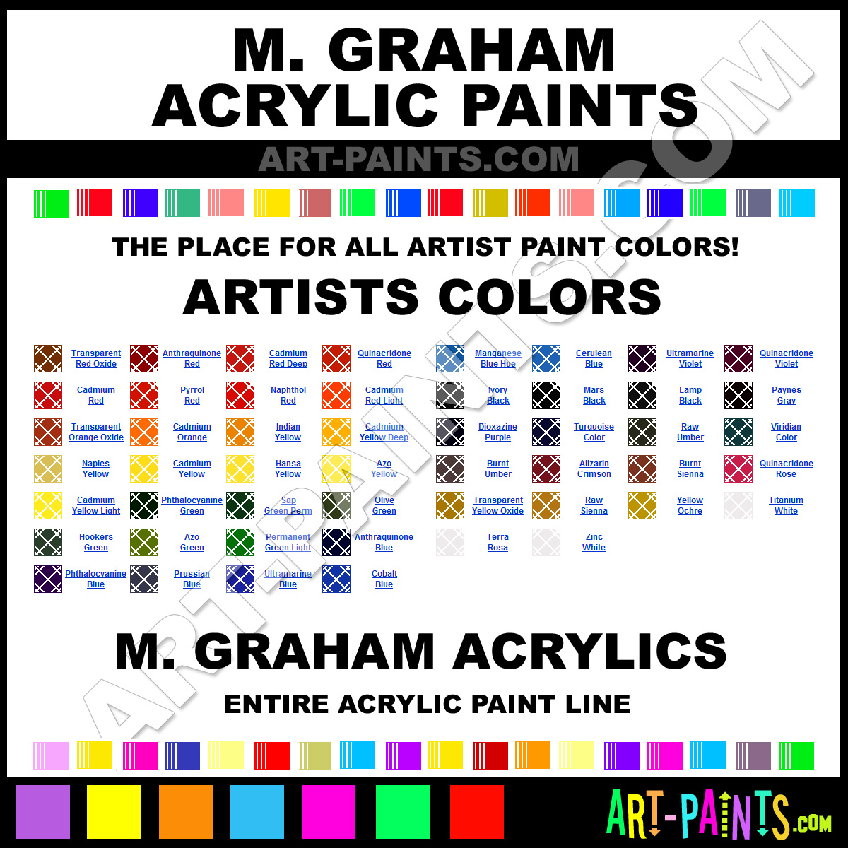 M Graham Gouache Color Chart