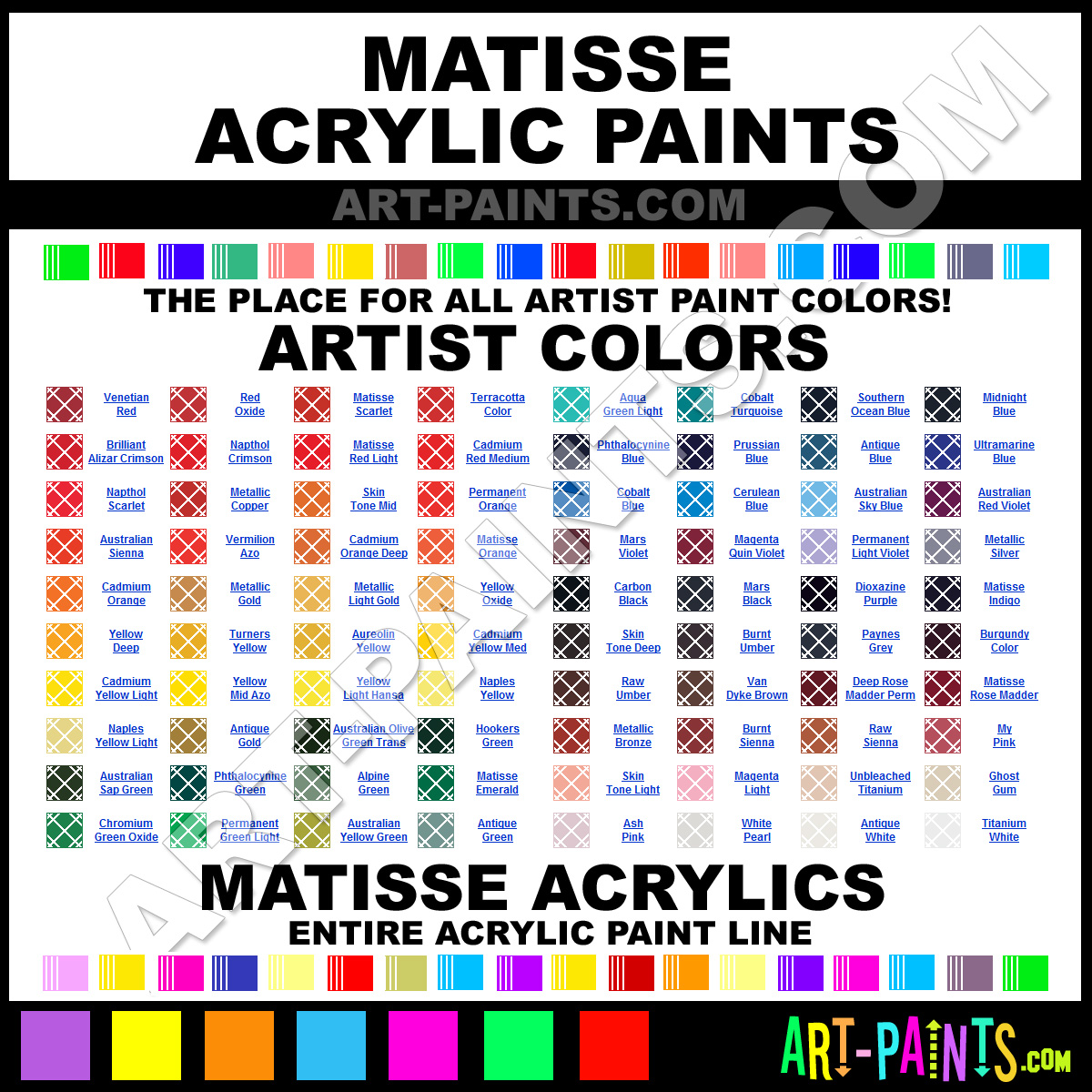 Matisse Colour Chart