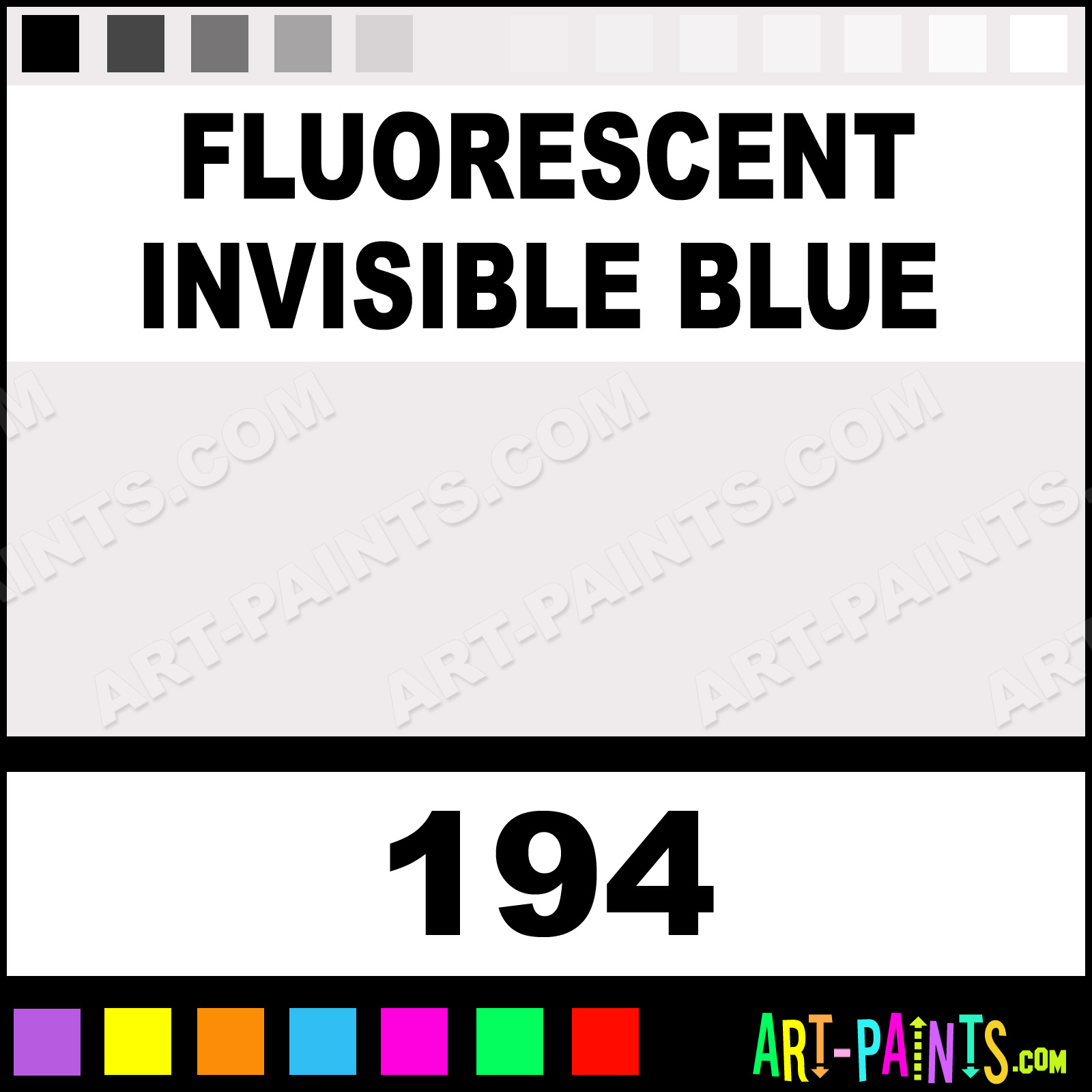 Fluorescent Invisible Blue Artists Acrylic Paints - 194