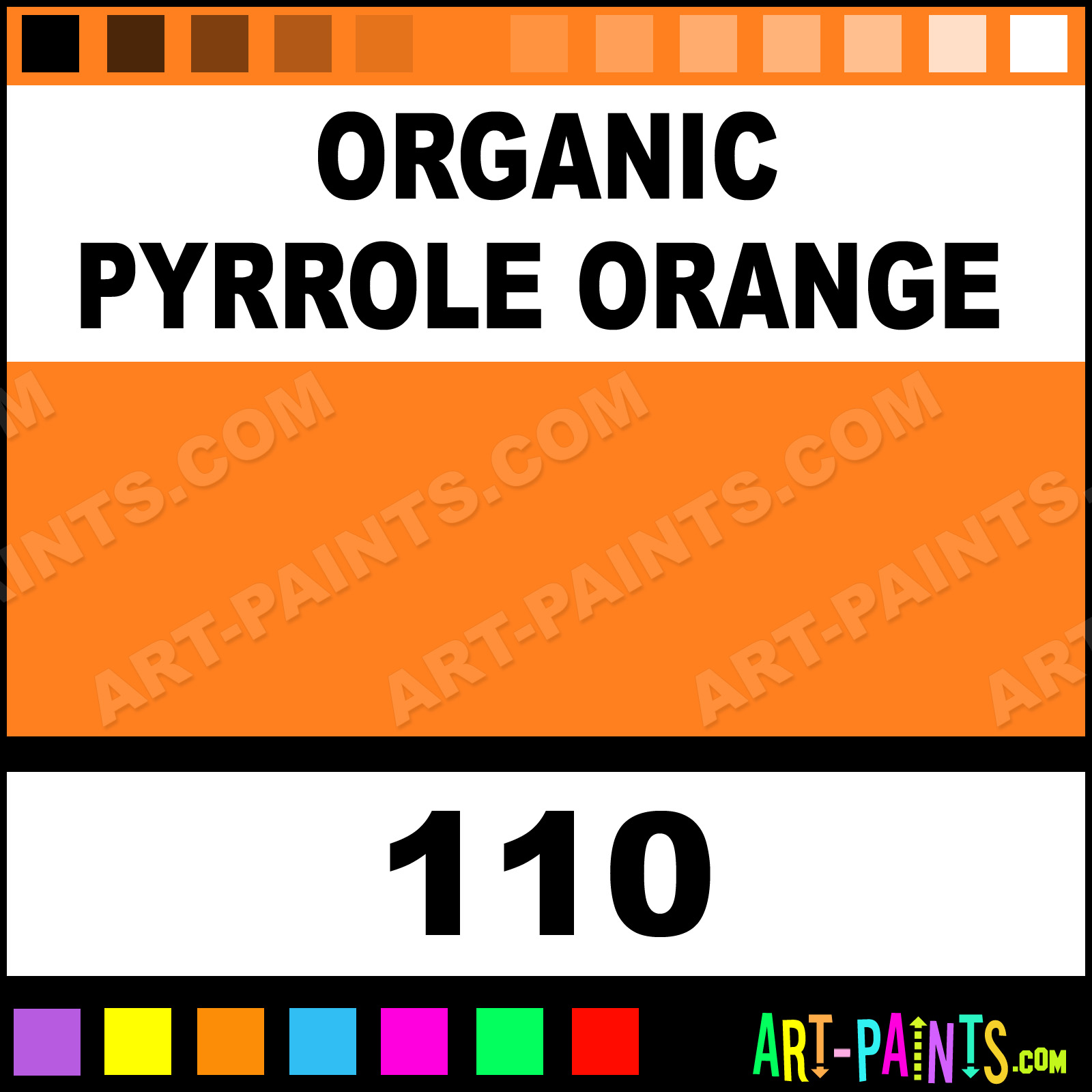 #110 Organic Pyrrole Orange - Lightfastness: | - Translucent