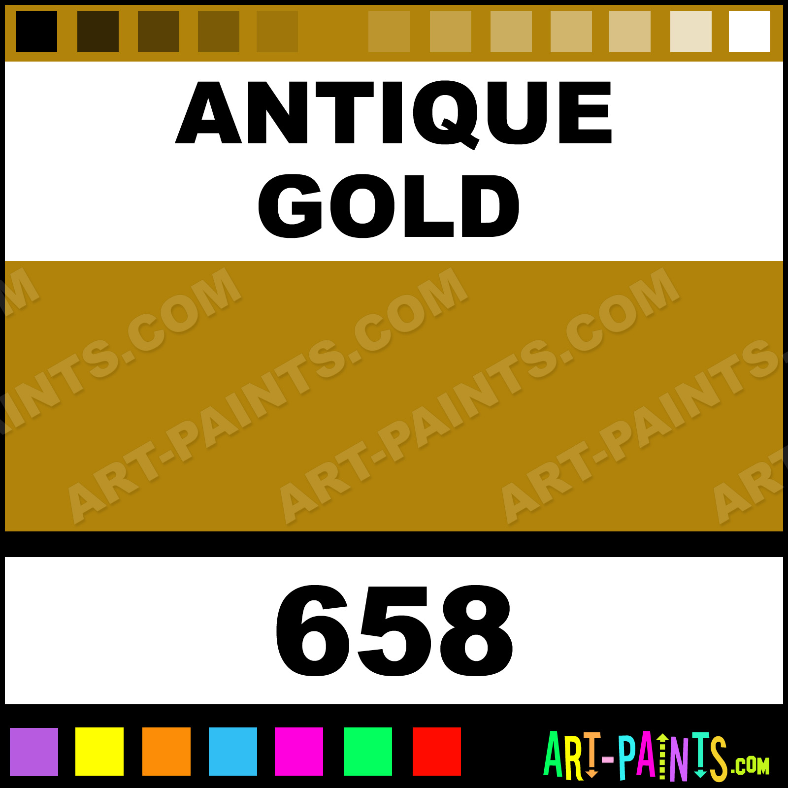 Antique Gold Folk Art Acrylic Paints - 658 - Antique Gold Paint, Antique  Gold Color, Plaid Folk Art Paint, B18309 
