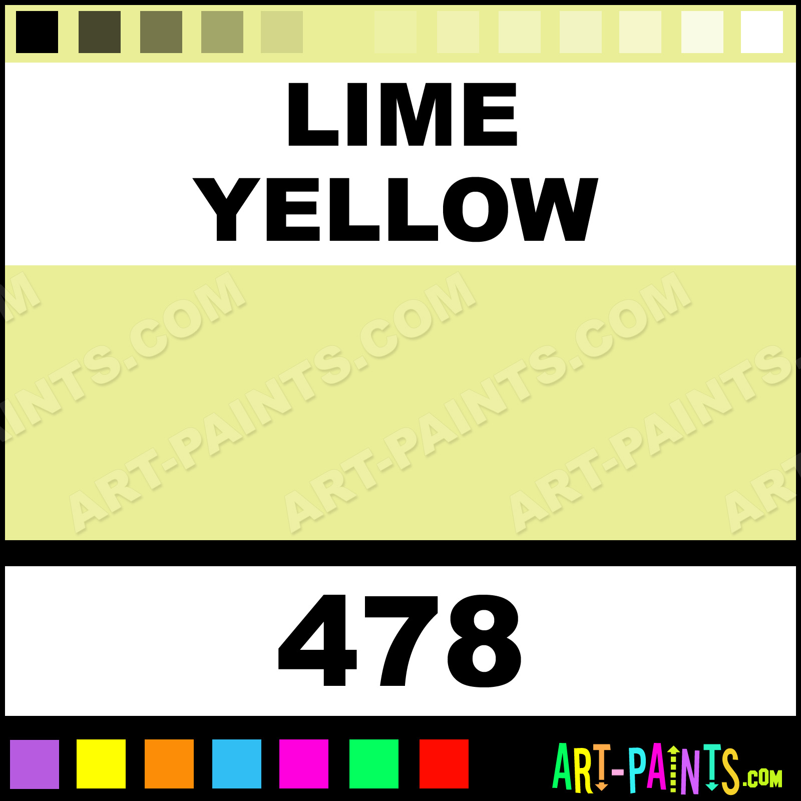 Lime Yellow Folk Art Acrylic Paints 478 Lime Yellow Paint, Lime