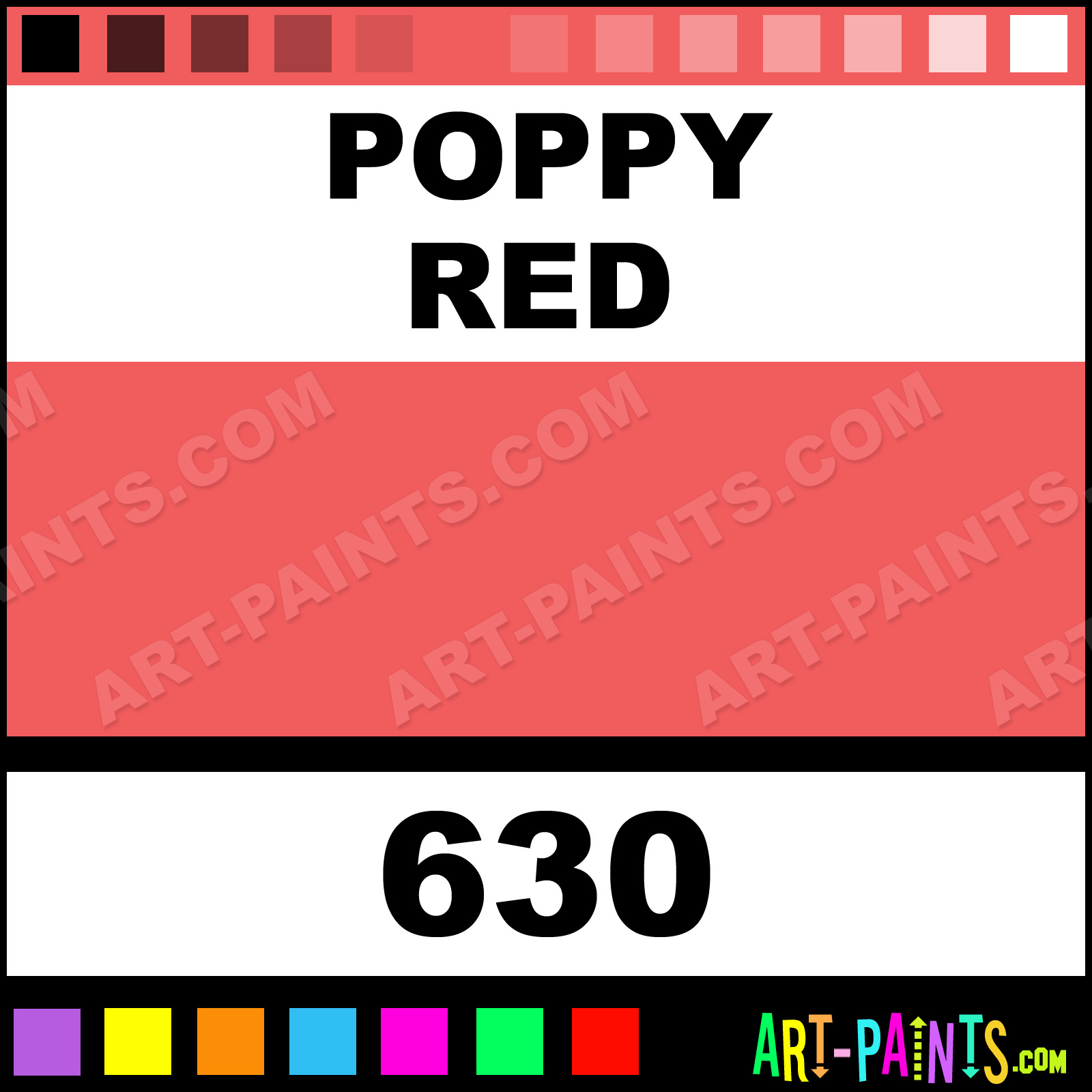 Poppy Red Folk Art Acrylic Paints - 630 - Poppy Red Paint, Poppy Red Color,  Plaid Folk Art Paint, F15B5C 