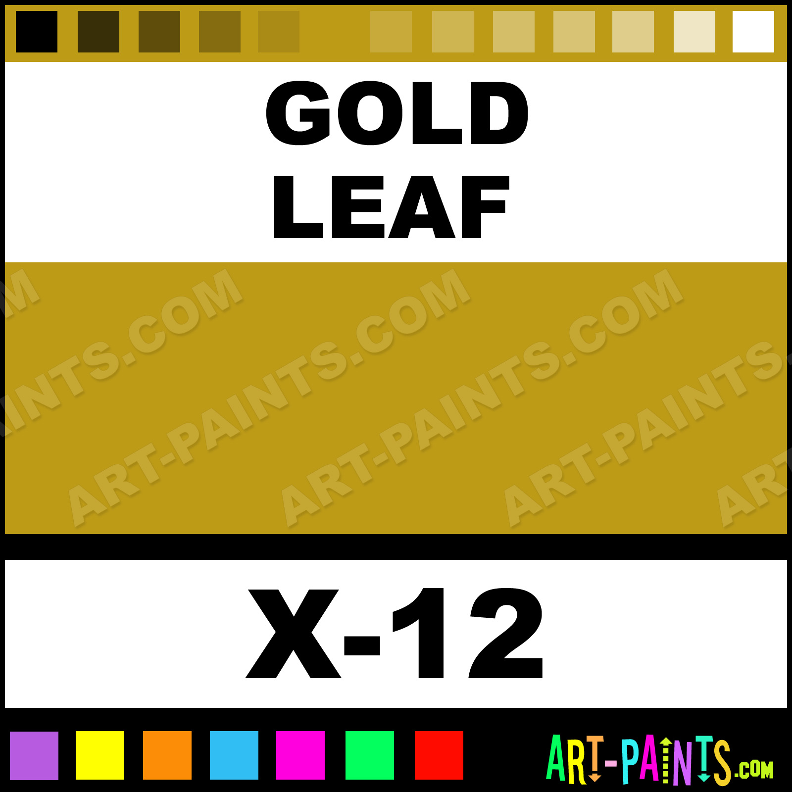 gold leaf on Gold Leaf Color Acrylic Paints   X 12   Gold Leaf Paint  Gold Leaf