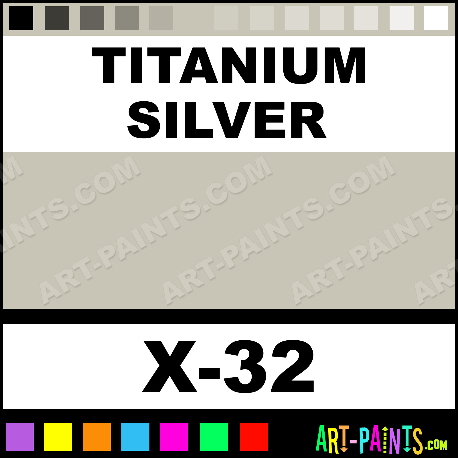 Titanium Silver Color Acrylic Paints - X-32 - Titanium Silver Paint, Titanium  Silver Color, Tamiya Color Paint, C8C5B6 