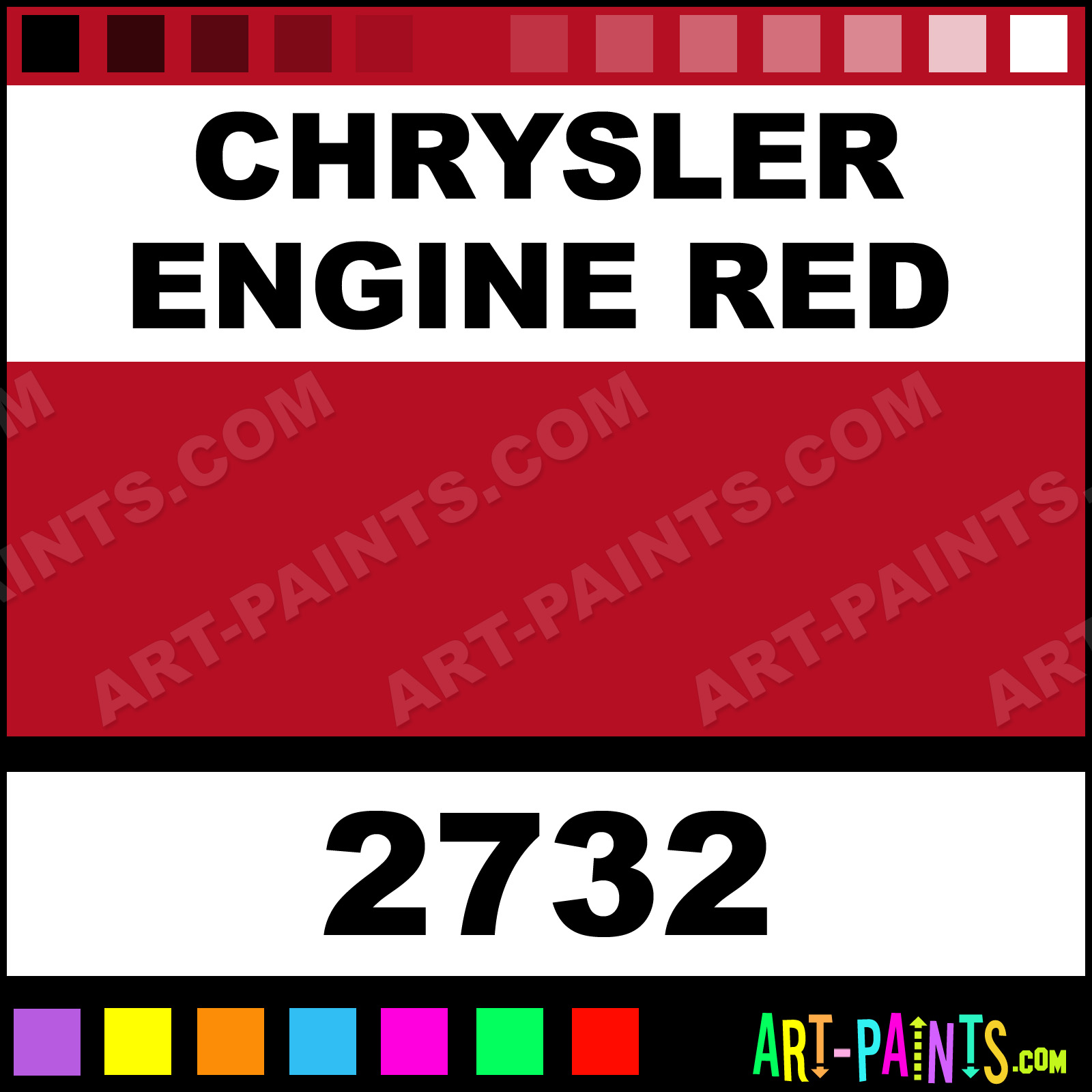 Chrysler Engine Red Model Acrylic Paints - 2732 - Chrysler Red Paint, Chrysler Engine Red Testors Model B50E22 Art-Paints.com