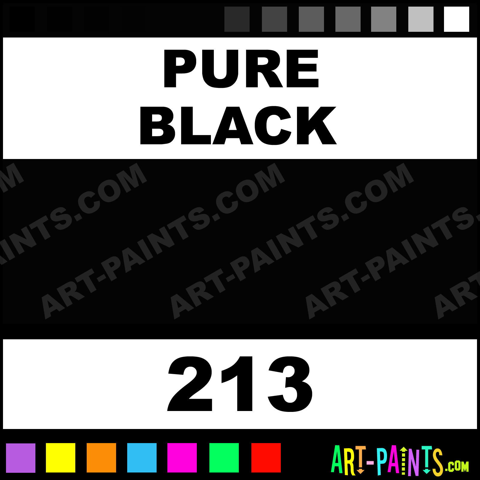 Pure Black Ecological Acrylic Paints 213 Pure Black Paint, Pure