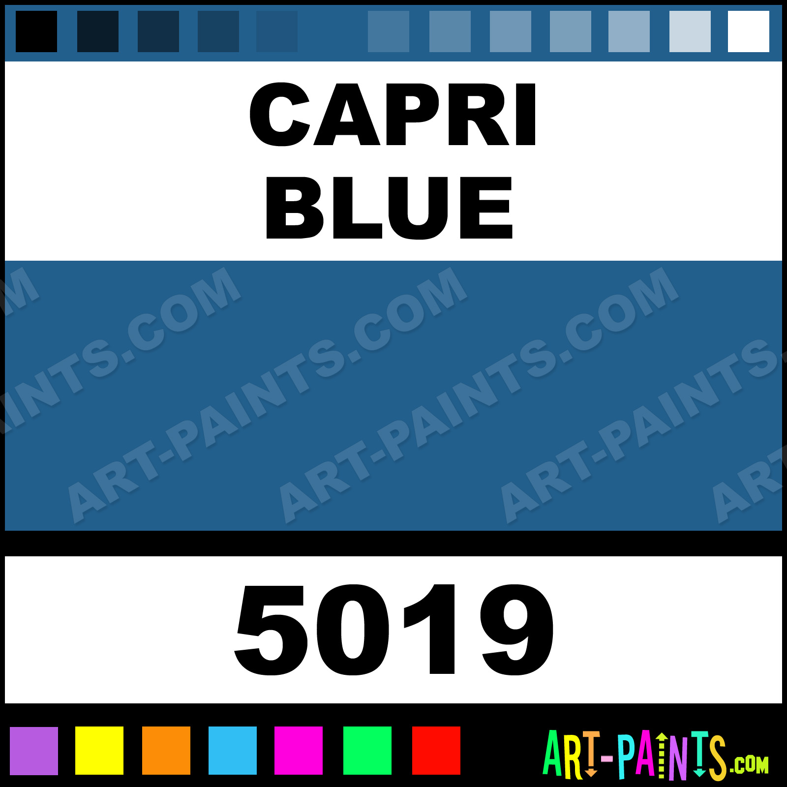 Capri Blue Glossy Acrylic Airbrush Spray Paints - 5019 - Capri Blue Paint,  Capri Blue Color, Sparvar Glossy Acrylic Spray Paint, 215E8D 