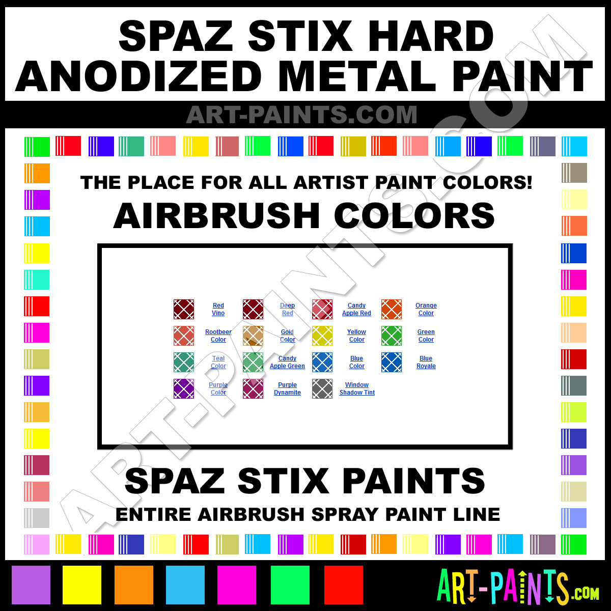 Spaz Stix Paint Color Chart