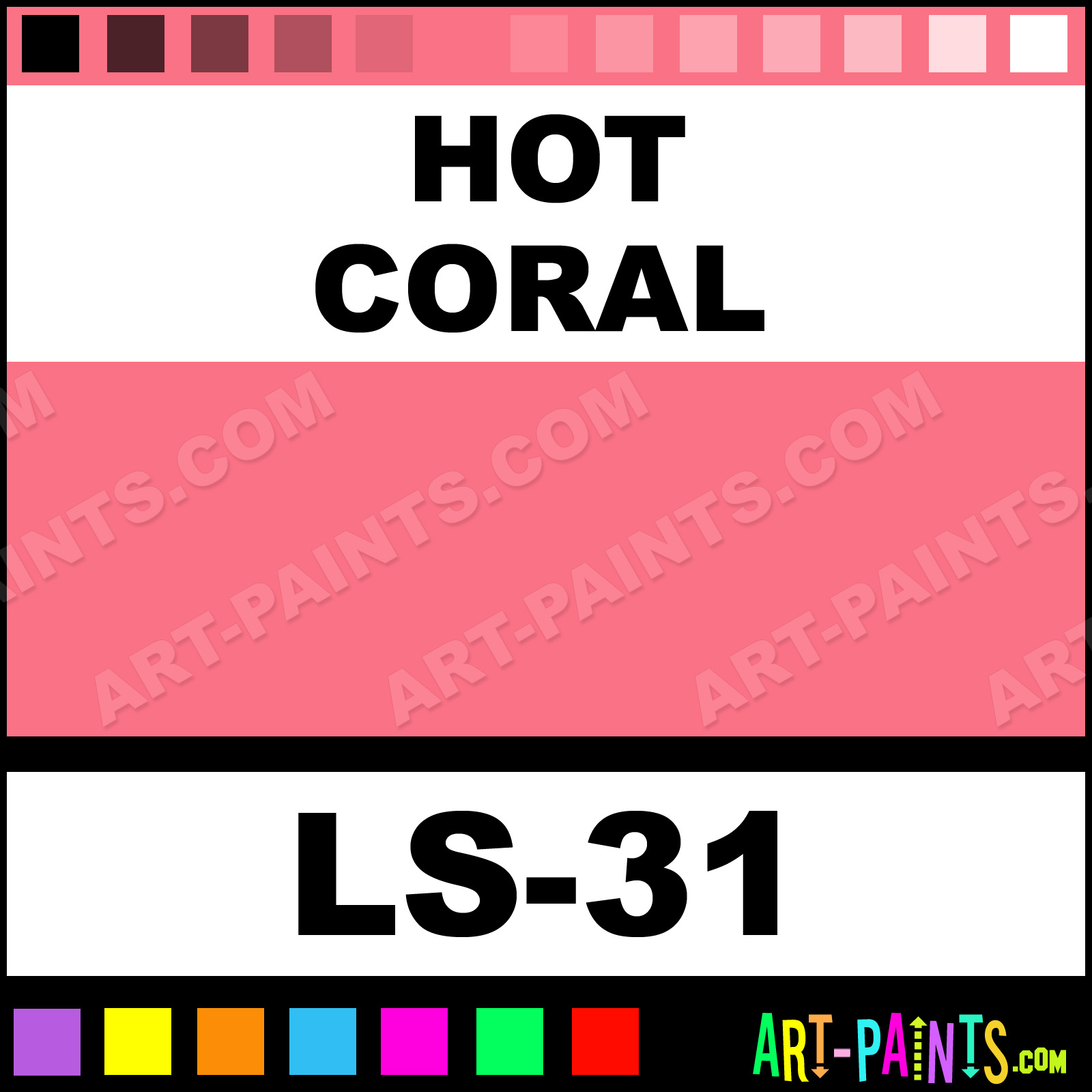 Hot Coral Lustrous Lipsticks Body Face Paints - LS-31 - Hot Coral 
