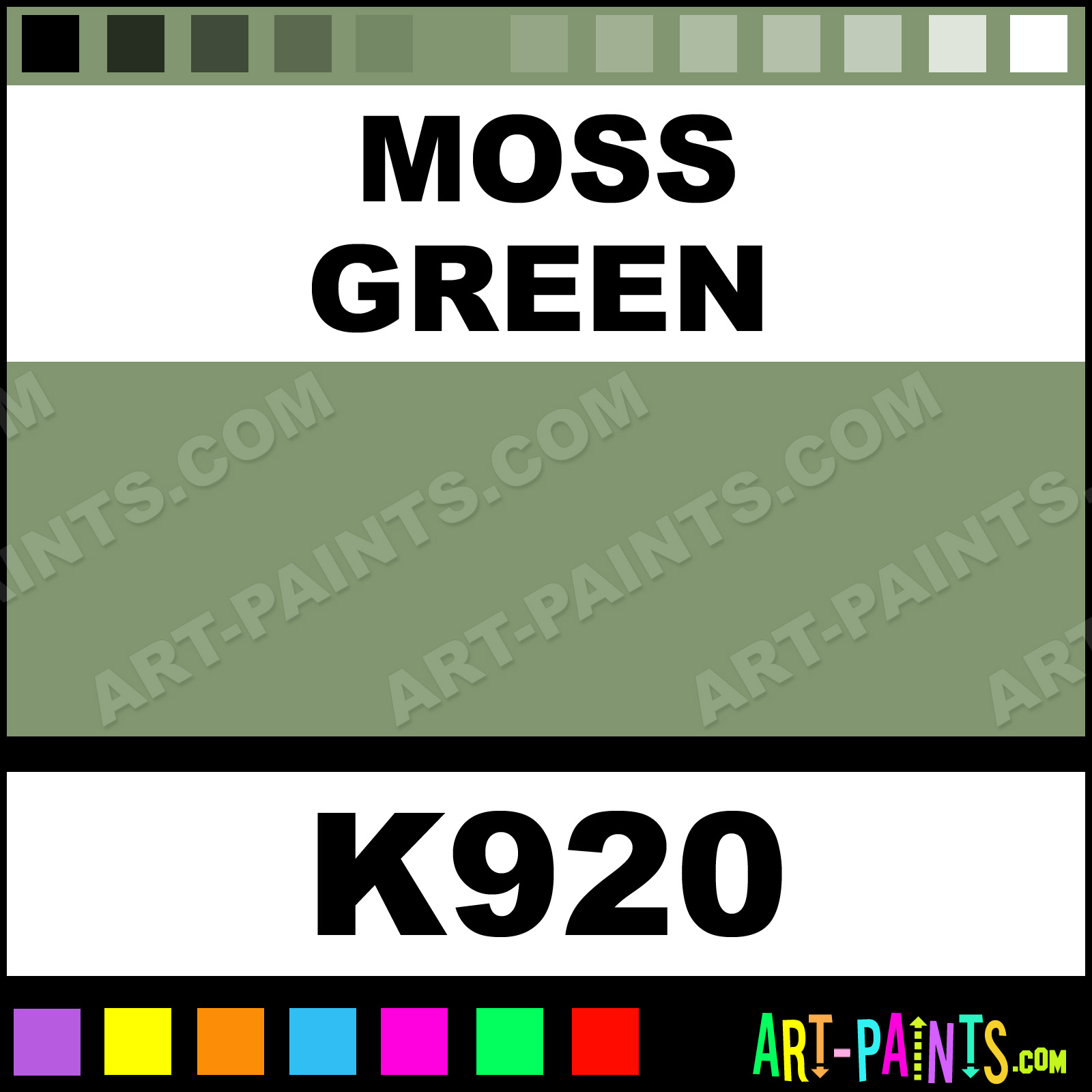 Moss Green Ceramic Ceramic Paints - K920 - Moss Green Paint, Moss