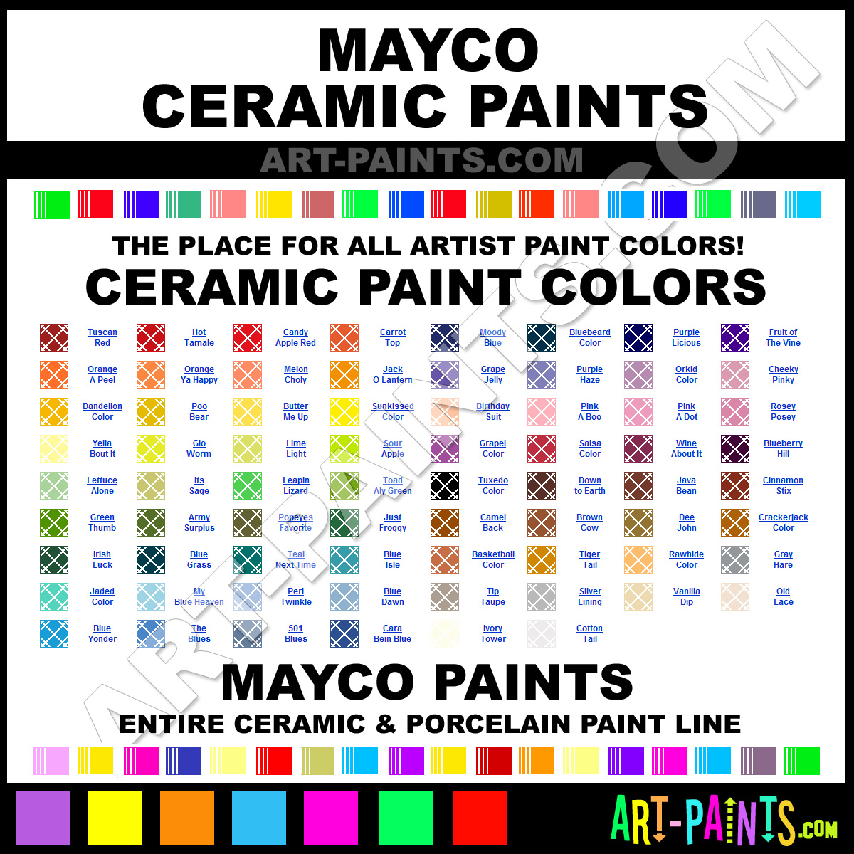 Mayco Ceramic Paint Color Chart