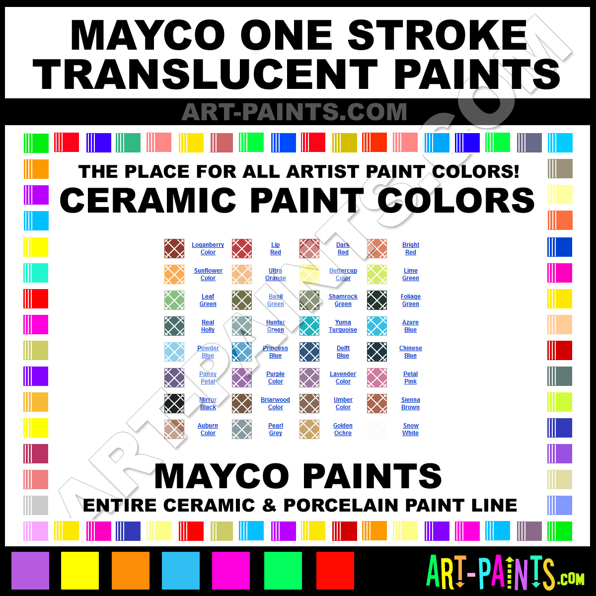 Mayco Ceramic Paint Color Chart