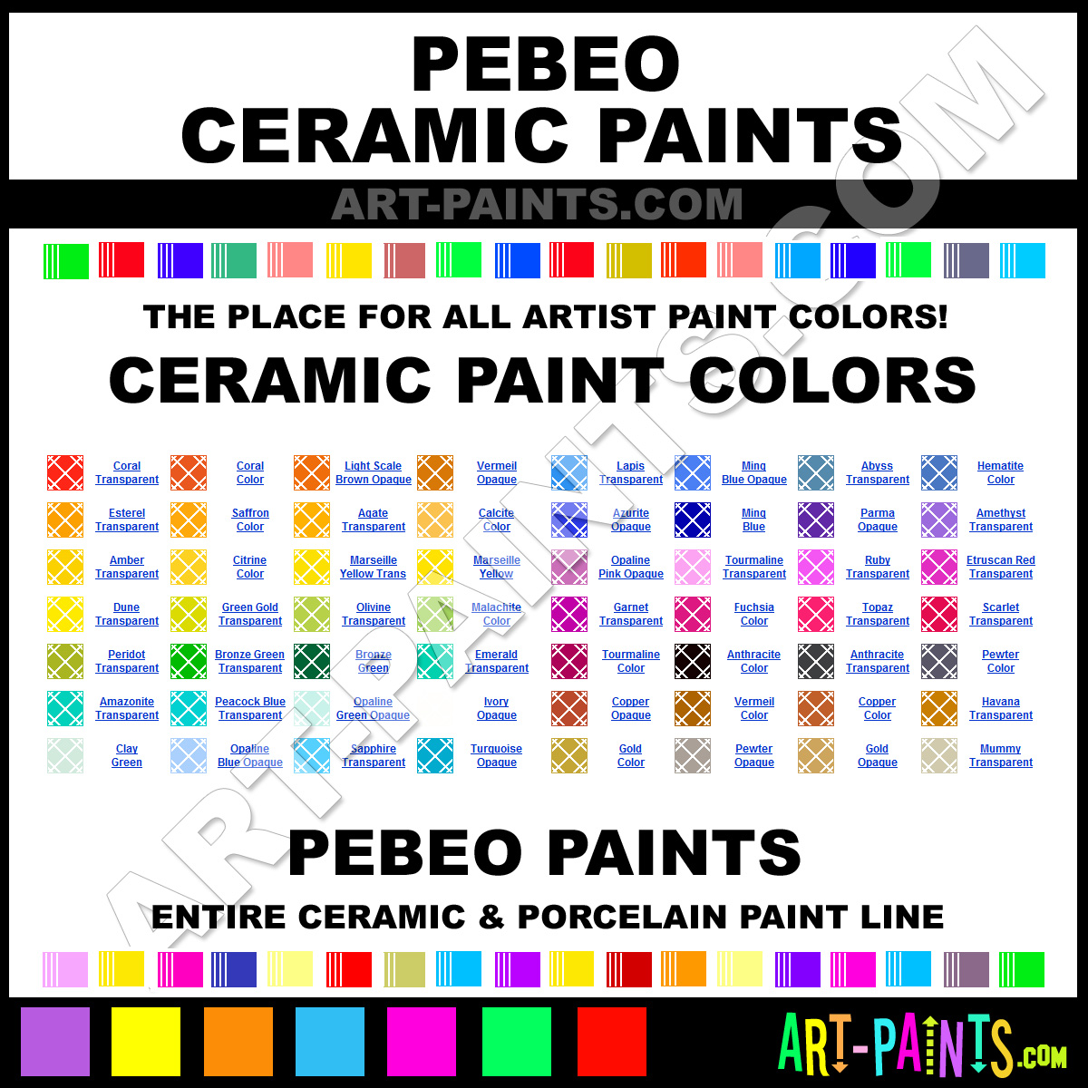 Ceramic Paint Color Chart