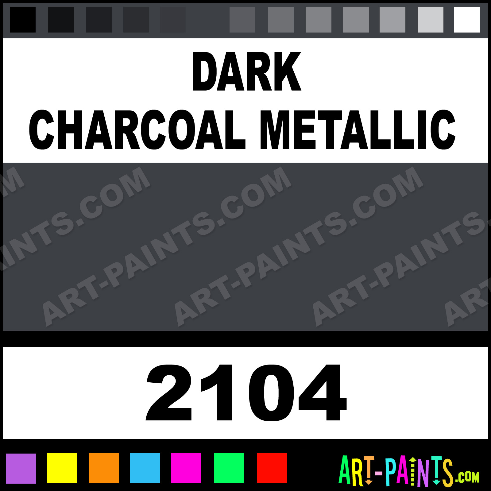 Dark Charcoal Metallic Acrylic Enamel Paints 2104 Dark Charcoal