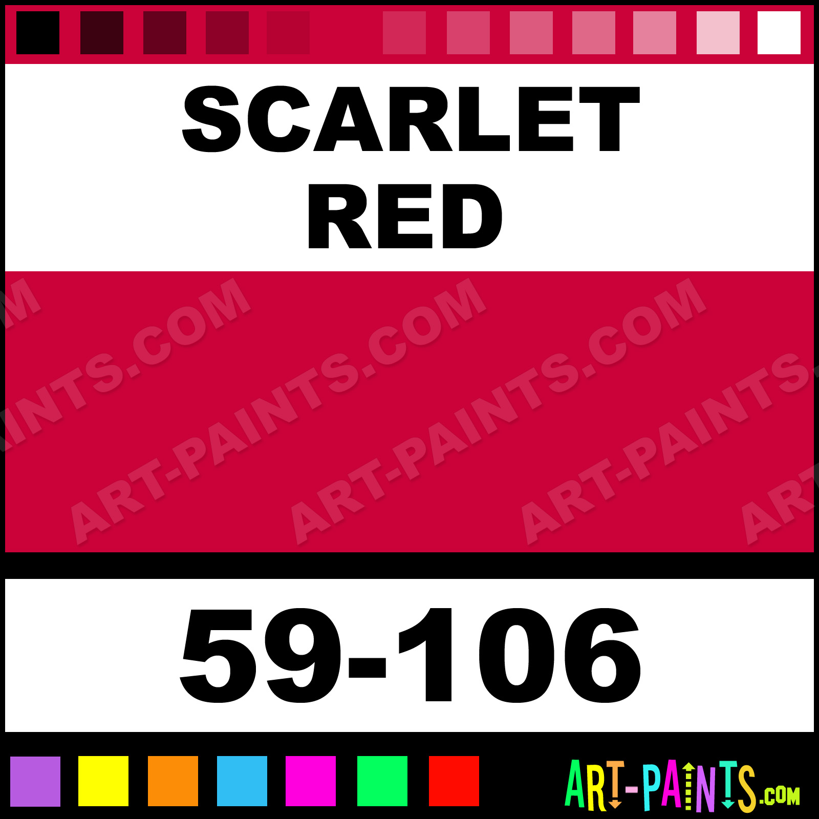 Scarlet Red 59000 Ink Paints - 59-106 - Scarlet Red Paint, Scarlet Red Color, Naz-Dar 59000 Series Ink Paint, CA0138 - Art-Paints.com