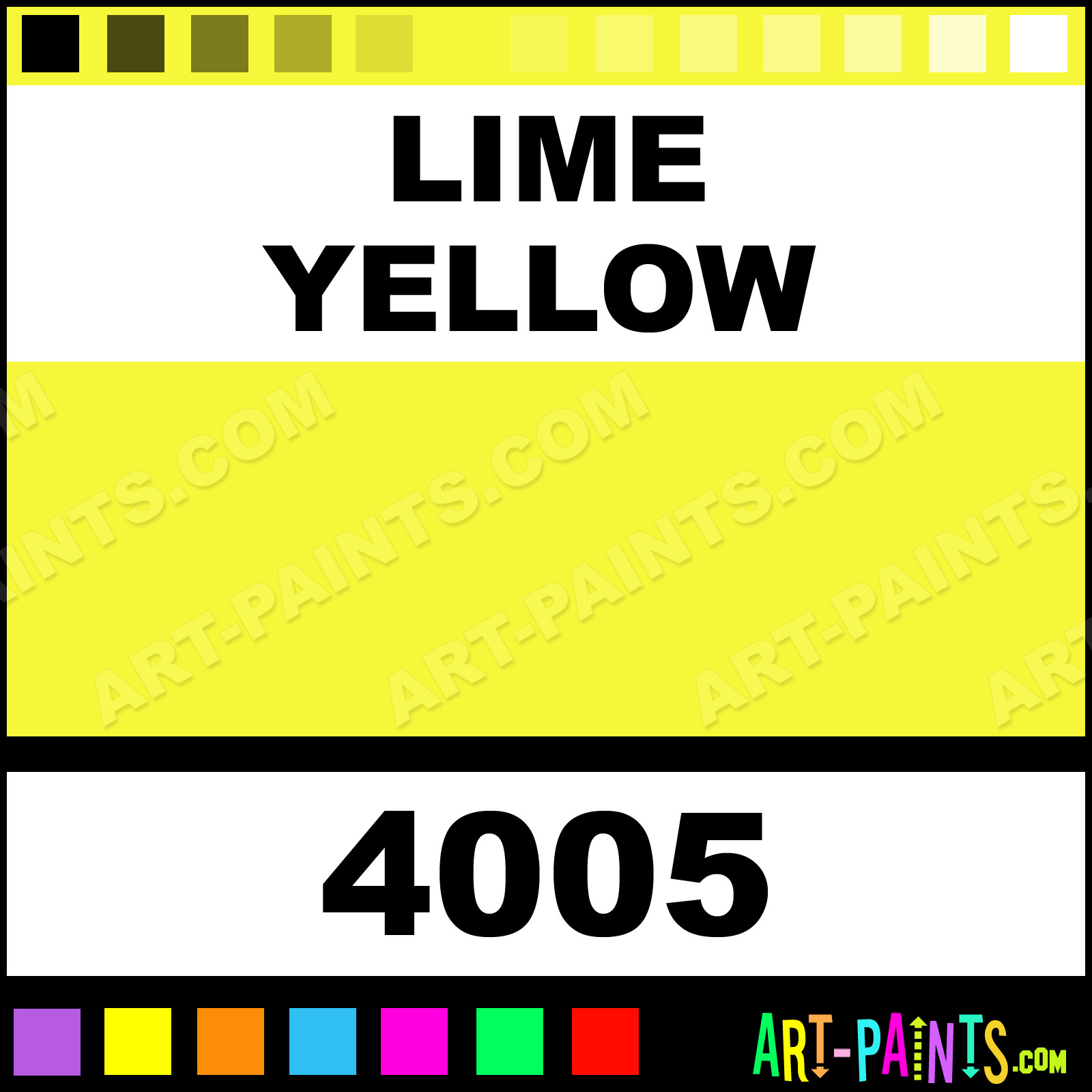 Lime Yellow Aquacote Fluorescent Enamel Paints - 4005 - Lime