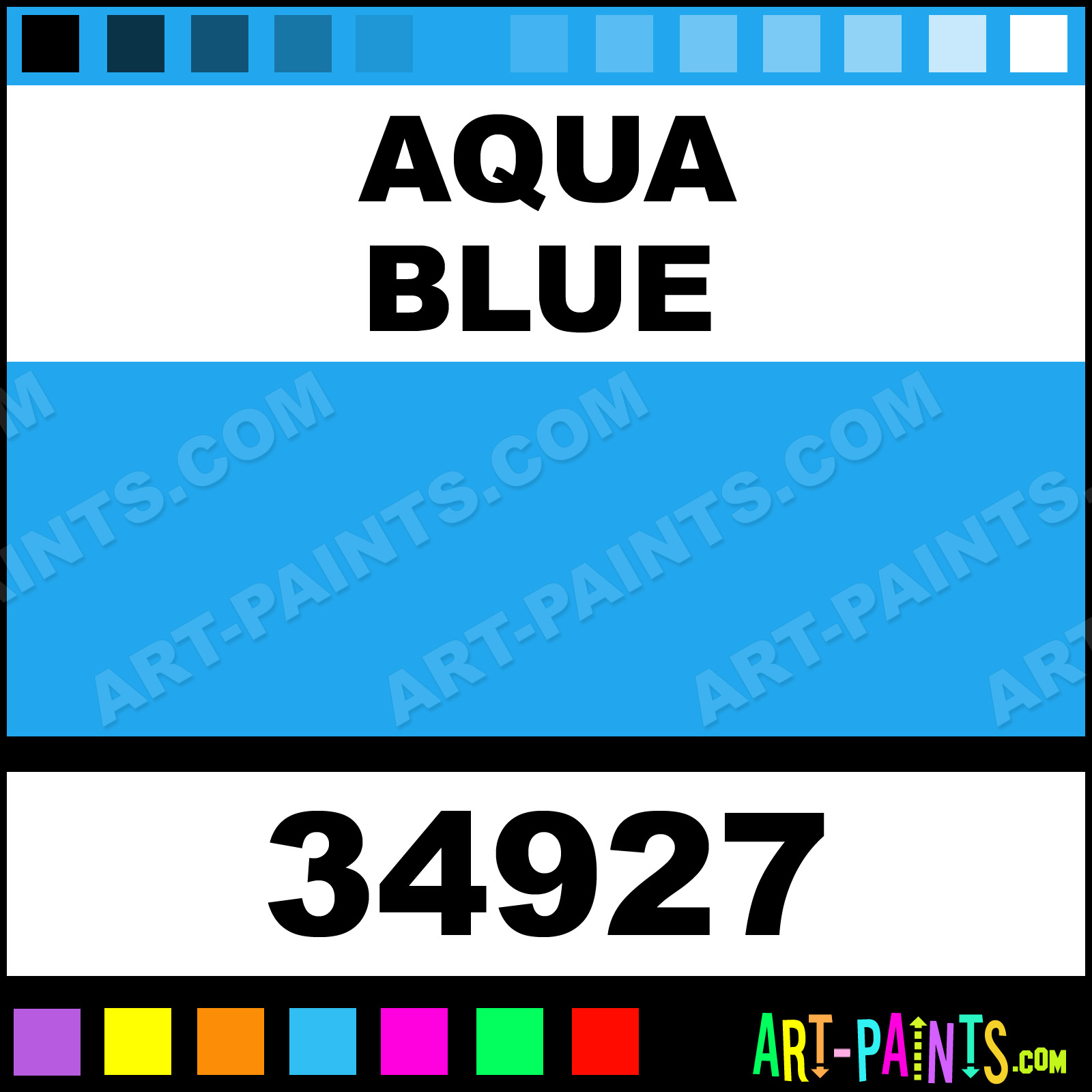 Aqua Blue Color Chart