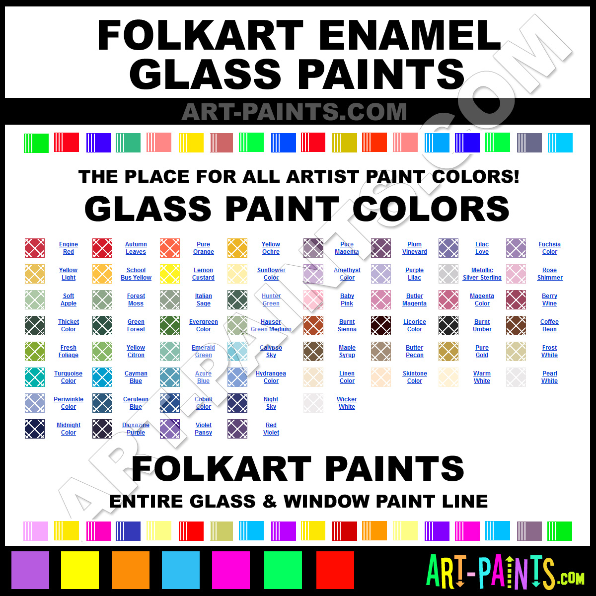 Folk Art Paint Color Chart