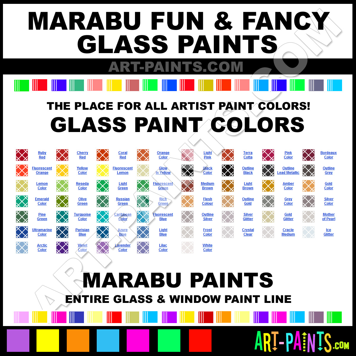 Peinture Pour Vitres Marabu Window Color – 15 Flacons 80 Ml – Base Aquarelle, Lavable – Pour Verre, Miroir, Carrelage – Multicolore