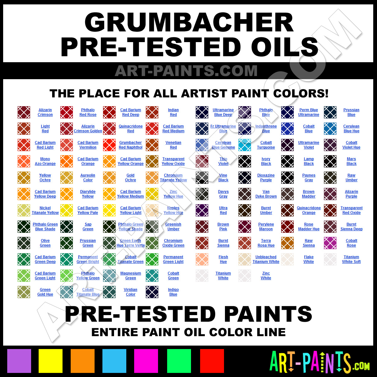 Grumbacher Color Chart