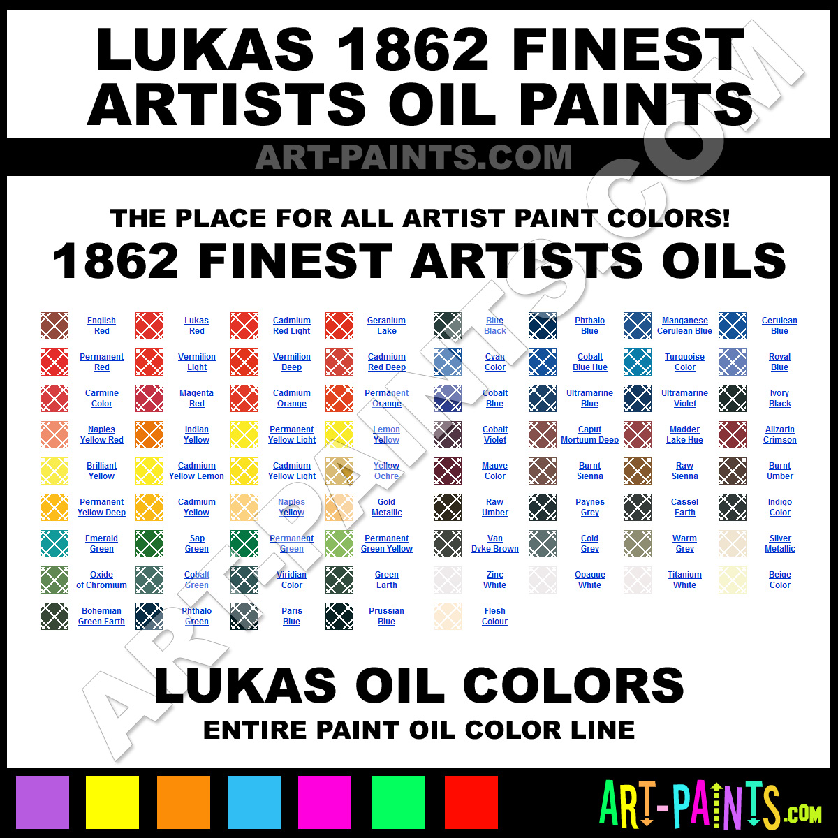 Lukas 1862 Oil Paint Color Chart