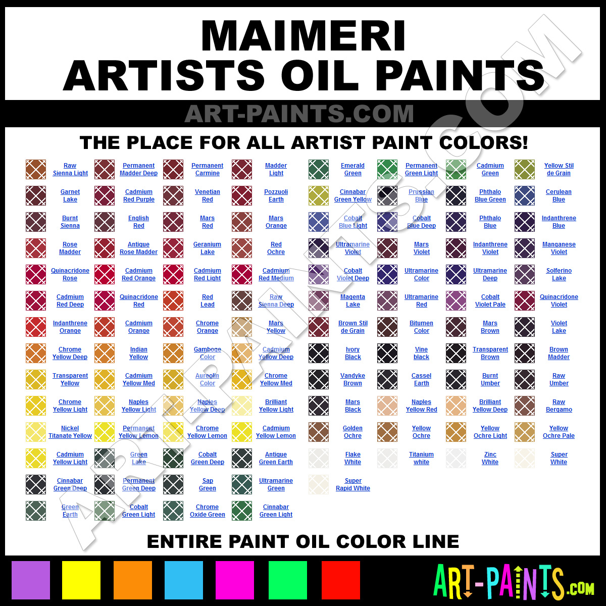Maimeri Classico Colour Chart