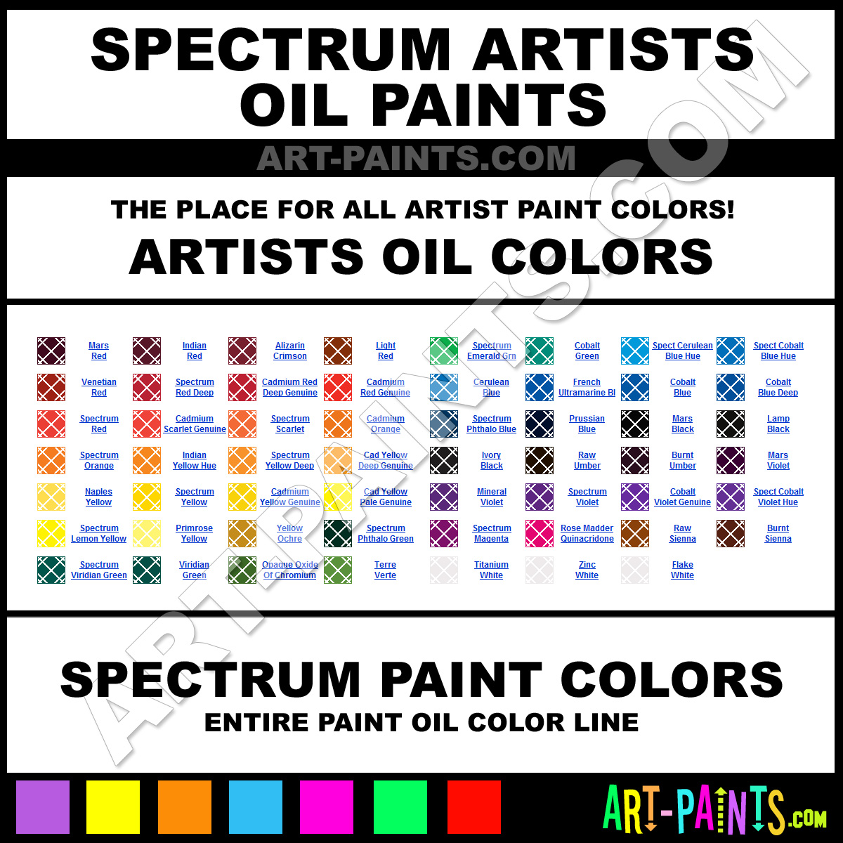 Spectrum Artists Oil Paint Colors Spectrum Artists Paint Colors