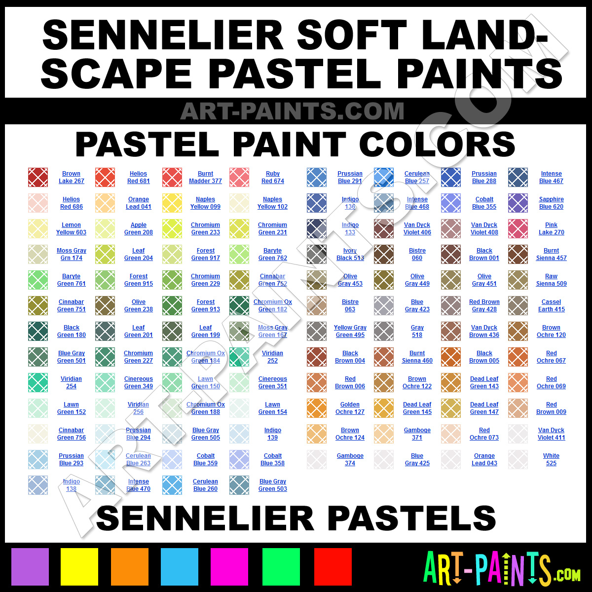 Sennelier Soft Pastels Color Chart