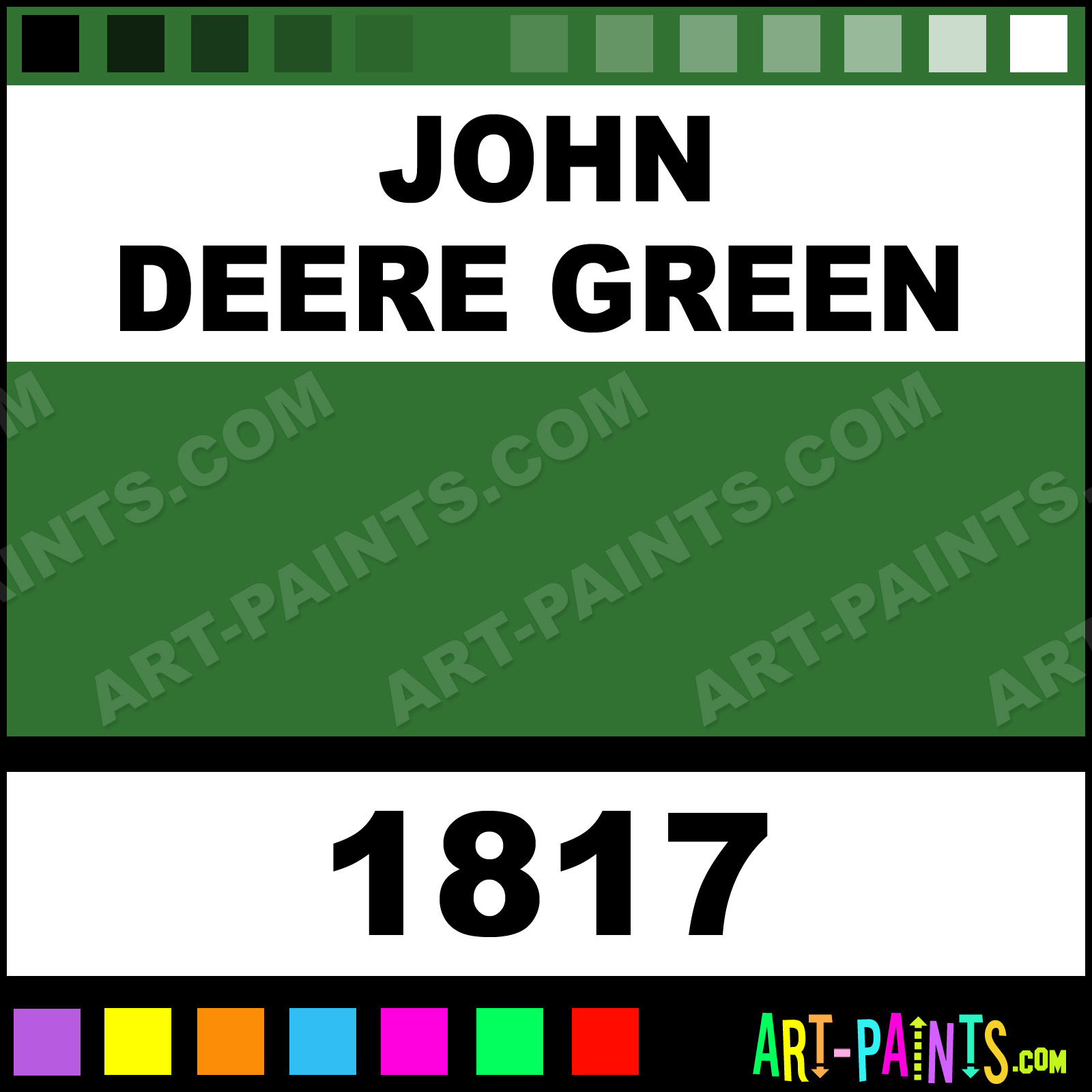 John Deere Green Farm and Implement Spray Paints 1817 John Deere