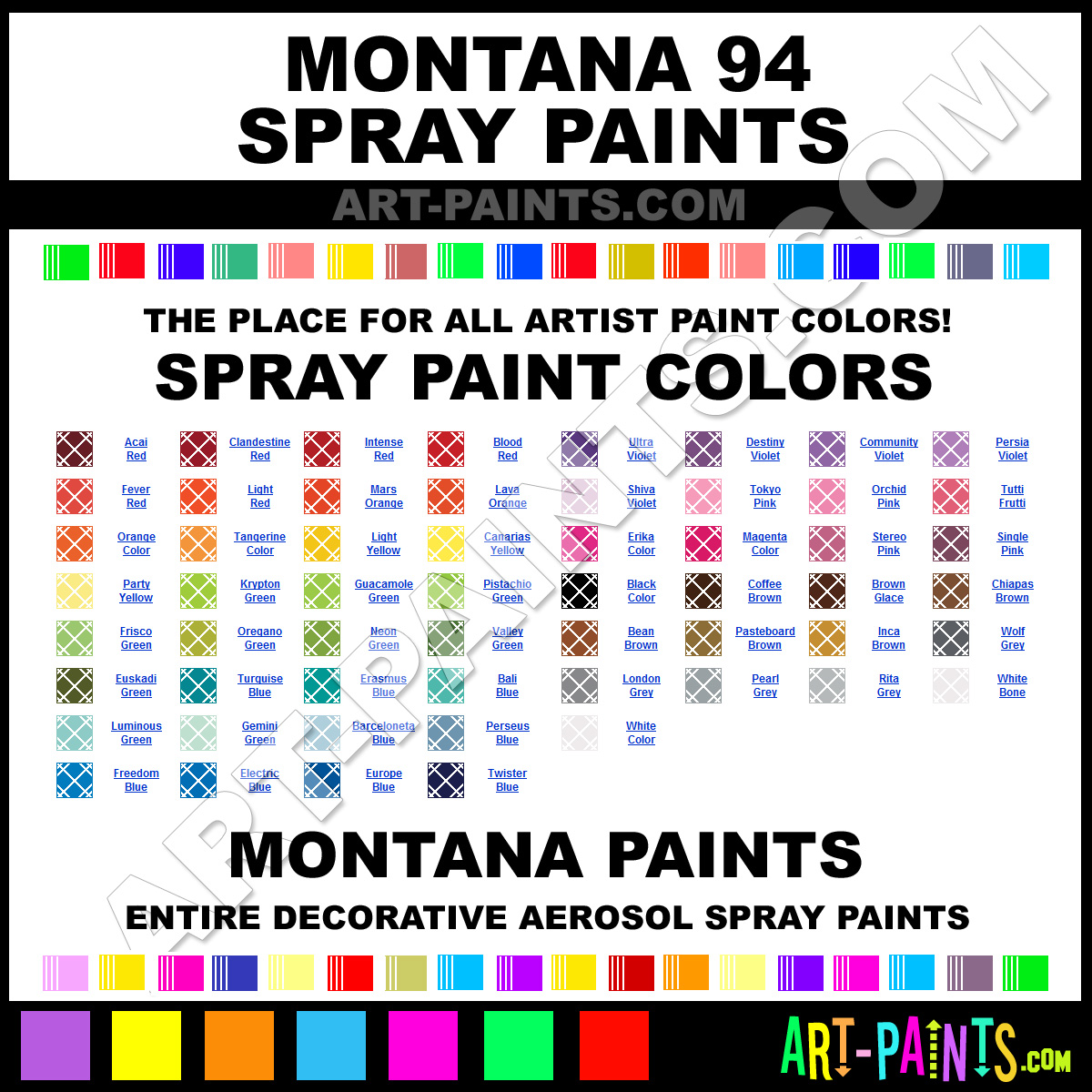 Mtn 94 Color Chart : Montana Colors - MTN 94 - SPECTRO - Transparent