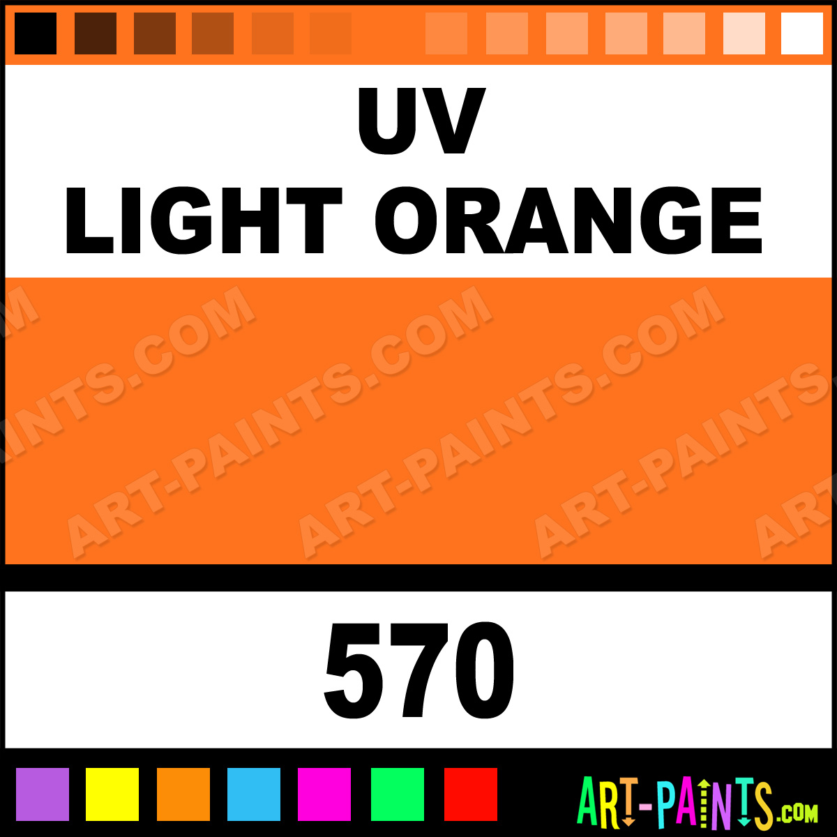 UV Light Orange Vivid Tattoo Ink Paints 570 UV Light Orange Paint