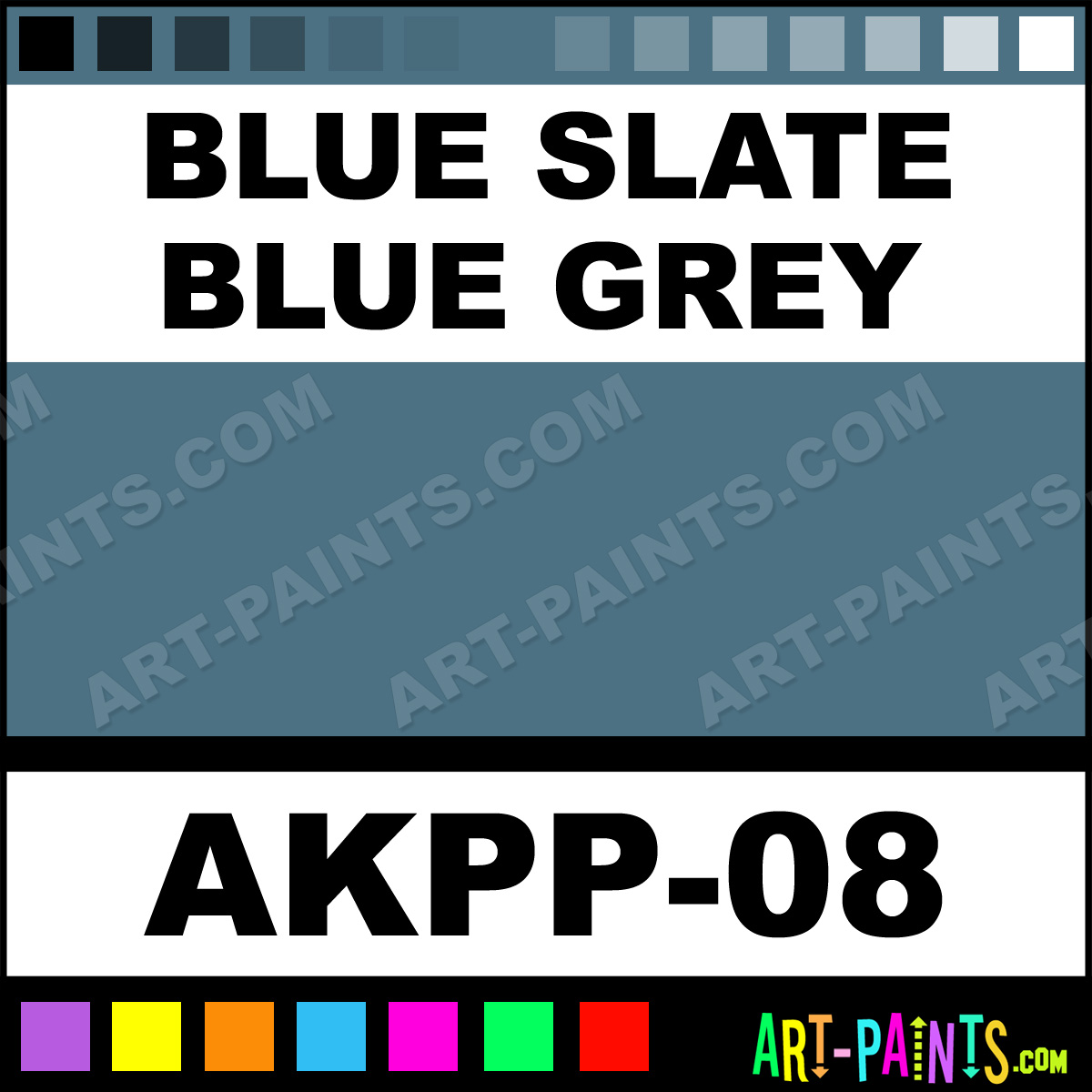 Blue Slate Blue Grey Opaque Watercolor Paints AKPP08 Blue Slate