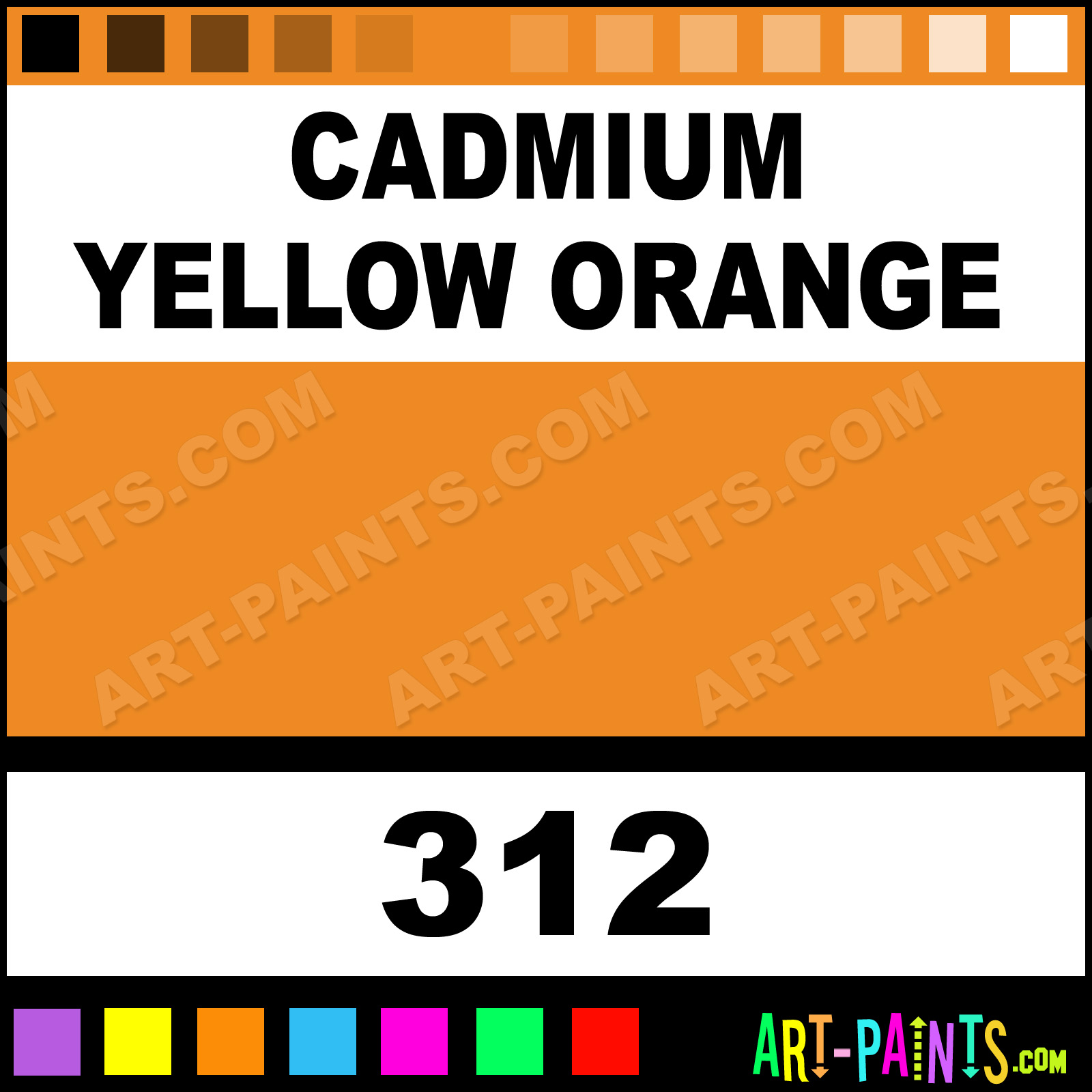 Cadmium Yellow Orange Aquarelle Watercolor Paints 312 Cadmium