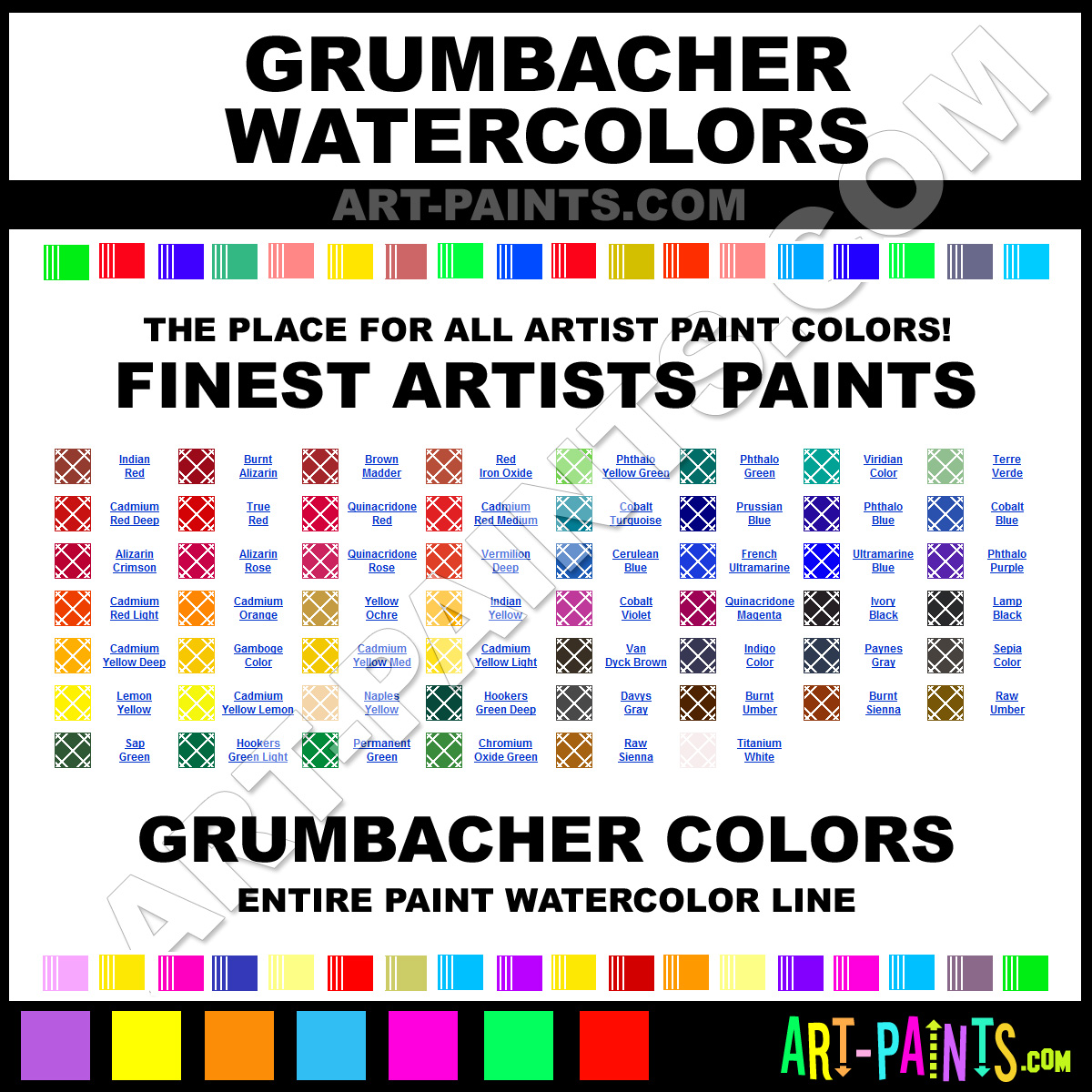 Grumbacher Oil Paint Color Chart