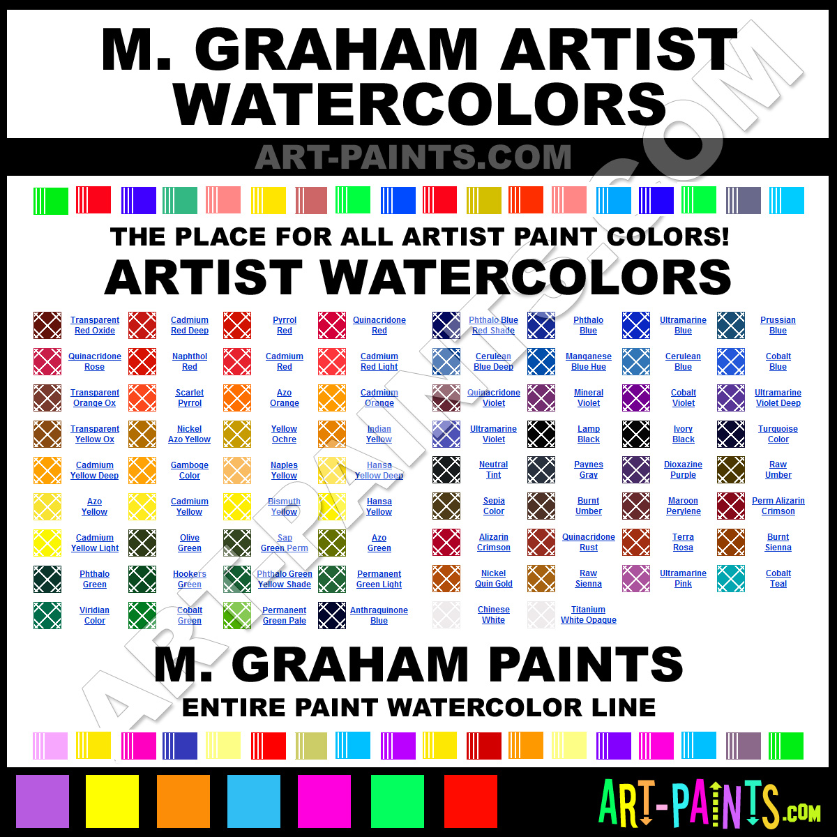 M Graham Gouache Color Chart