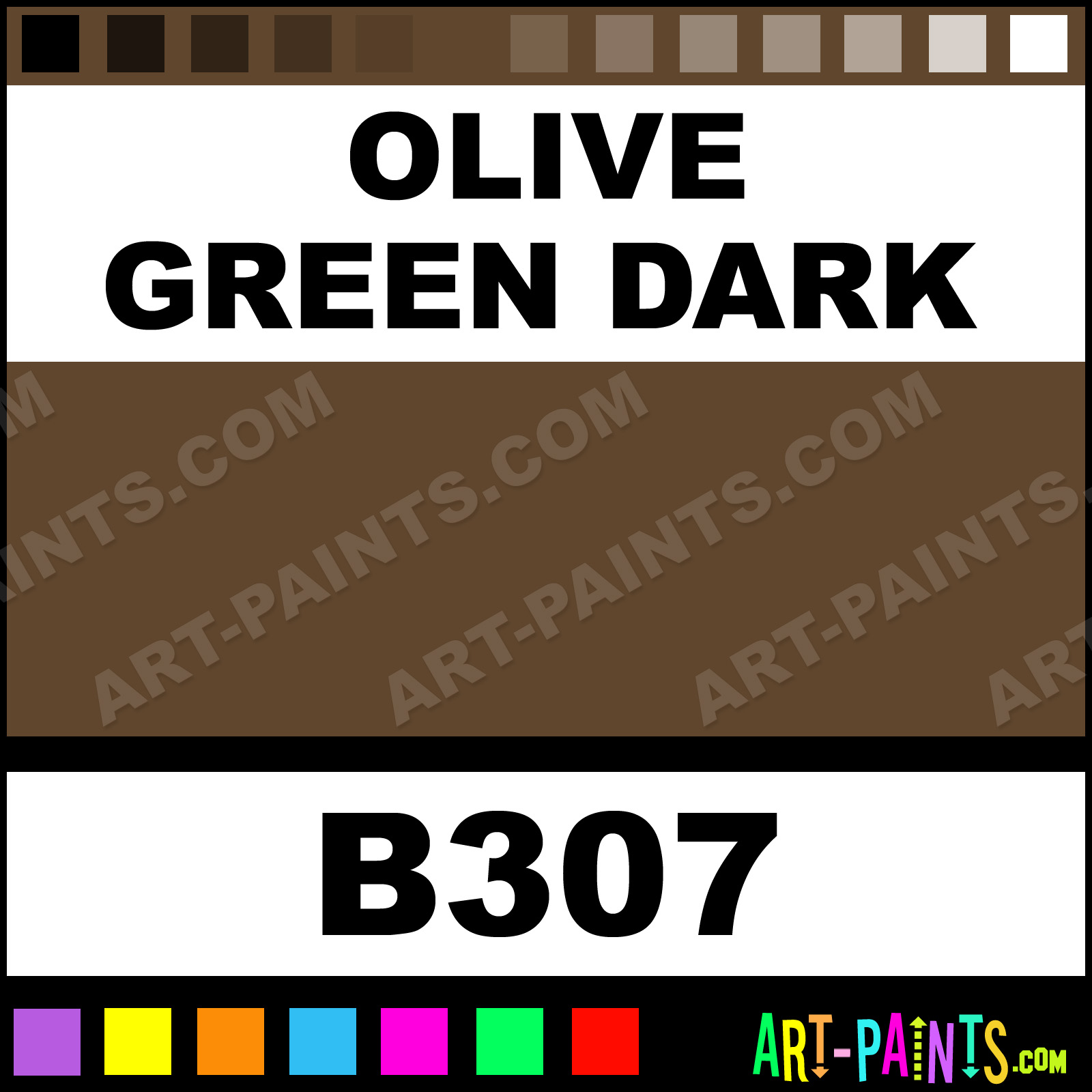 Olive Green Dark Classic Watercolor Paints - B307 - Olive Green Dark