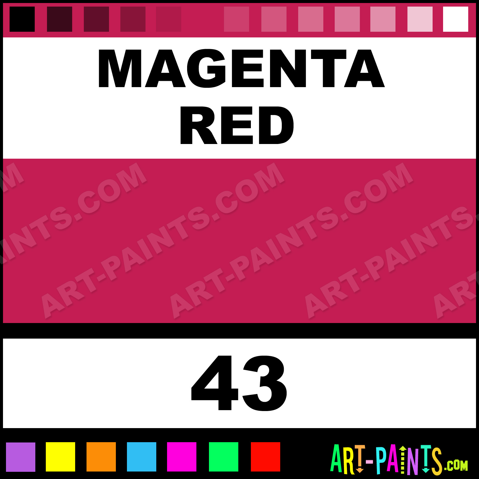 Magenta Red Pro Color 24 Set Watercolor Paints 43 Magenta Red Paint